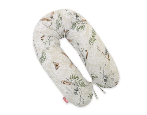 Bawełniana poszewka do poduszki ciążowej Longer - Brown birds