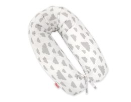 Bawełniana poszewka do poduszki ciążowej Longer - Chmurki szare