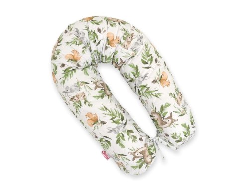 Bawełniana poszewka do poduszki ciążowej Longer - Woodland green