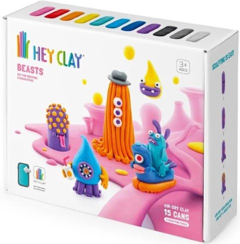 Hey Clay Bestie Potworki Masa Plastyczna 15 Tubek 15021
