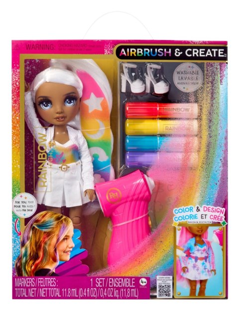 543367-EUC Rainbow High Air Brush & Create Fashion Dolls - Grey Eyes