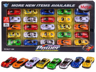 Zestaw Samochodów, Metalowe Autka Resoraki 25 Sztuk