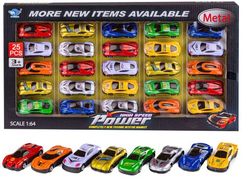 Zestaw Samochodów, Metalowe Autka Resoraki 25 Sztuk