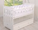 Drewniane łóżeczko dla niemowląt 120x60cm Lorenzo III białe, z osłonkami gryzakami