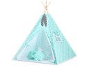 Namiot Tipi dla dzieci+ zawieszki pióra - Maroko miętowe