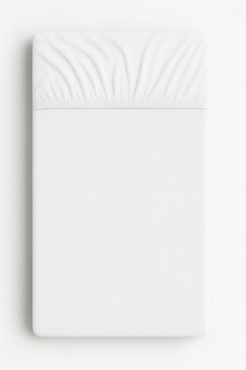 Prześcieradło frotte z gumką do łóżeczka 120x60cm - białe