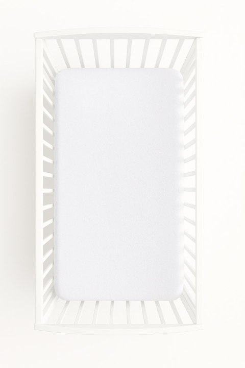 Prześcieradło frotte z gumką do łóżeczka 120x60cm - białe