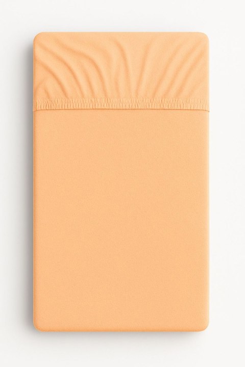 Prześcieradło frotte z gumką do łóżeczka 120x60cm - brzoskwiniowe