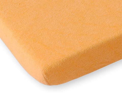 Prześcieradło frotte z gumką do łóżeczka 120x60cm - brzoskwiniowe