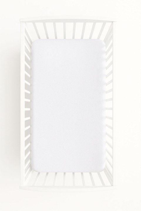 Prześcieradło frotte z gumką do łóżeczka 140x70cm - białe