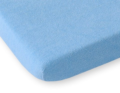 Prześcieradło frotte z gumką do łóżeczka 140x70cm - niebieskie