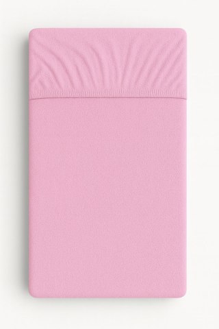 Prześcieradło frotte z gumką do łóżeczka 140x70cm - różowe