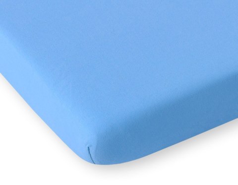 Prześcieradło jersey bawełna z gumką do łóżeczka 120x60cm - niebieskie