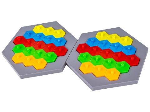 Edukacyjna Gra Logiczna Na Refleks Karty, Układanka "Puzzle Chessboard" Klocki + 30 kart