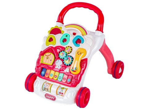 Edukacyjny Chodzik dla dzieci, Jeździk Muzyczny, Pchacz Czerwony