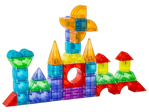 Klocki Magnetyczne, Konstrukcyjne, Świecące Elementy, Figury 3D 134 El.