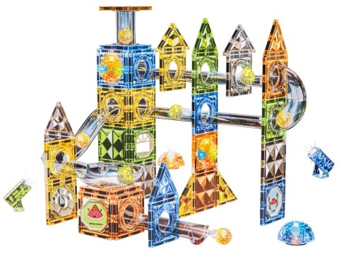 Klocki Magnetyczne Konstrukcyjne TOR KULKOWY Świecące Elementy 105 El. Kulodrom