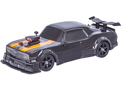 DUŻY Samochód Do Driftu Auto RC Drift 1:16 2,4 GHz PARA DYM Czarny Dodge 4WD LED
