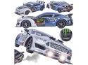 DUŻY Samochód Do Driftu Auto RC Drift 1:16 2,4 GHz PARA DYM Grafitowy Mustang 4WD LED