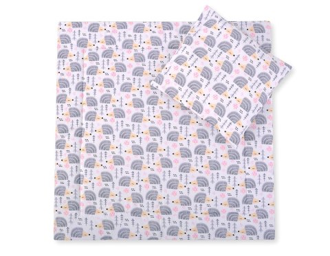 Pościel do wózka z wypełnieniem kołderka i poduszka - Jeżyki szare