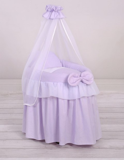 Wózek dla lalek - Kosz Mojżesza dla lalek z baldachimem - fioletowy