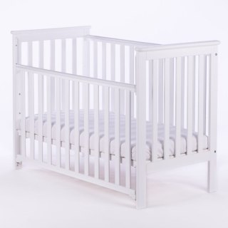 DREWEX Łóżeczko LEO opuszczany bok biały / biały