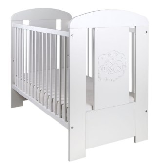 DREWEX Łóżeczko MIŚ BIAŁY COMFORT tapczanik + szuflada