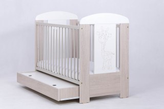 DREWEX Łóżeczko ŻYRAFA dąb santana z szufladą 120x60 cm