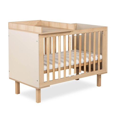 KLUPŚ Łóżko 120x60 z barierką LAURA szampan - buk