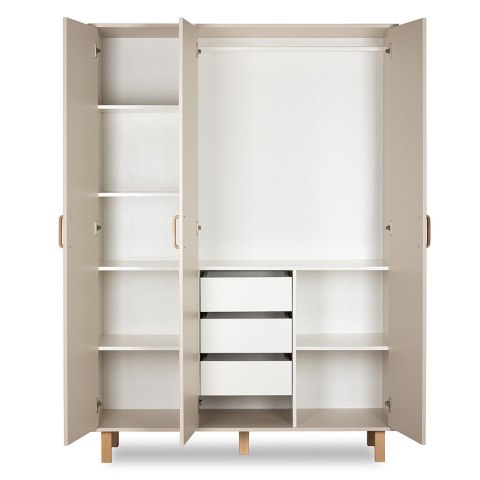 KLUPŚ Szafa 3-segmentowa LAURA szampan - buk