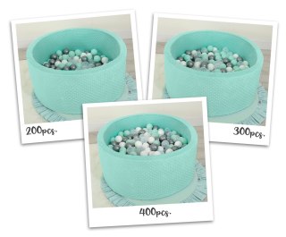 Suchy basen minky H-40 cm z piłkami 200szt.- miętowy
