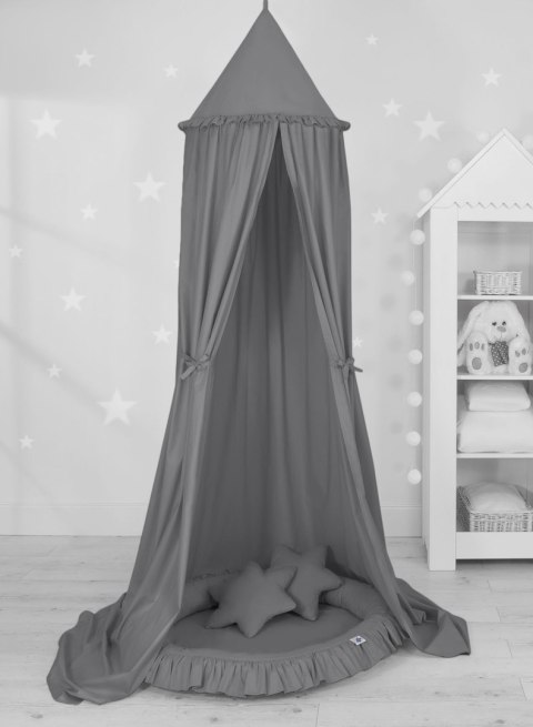 Baldachim wiszący bawełniany do pokoju dziecięcego - antracyt