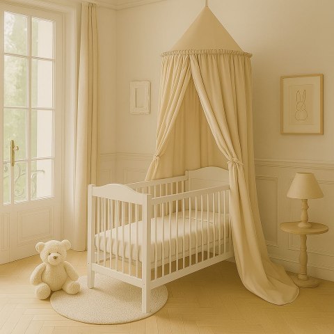 Baldachim wiszący bawełniany do pokoju dziecięcego - beżowy