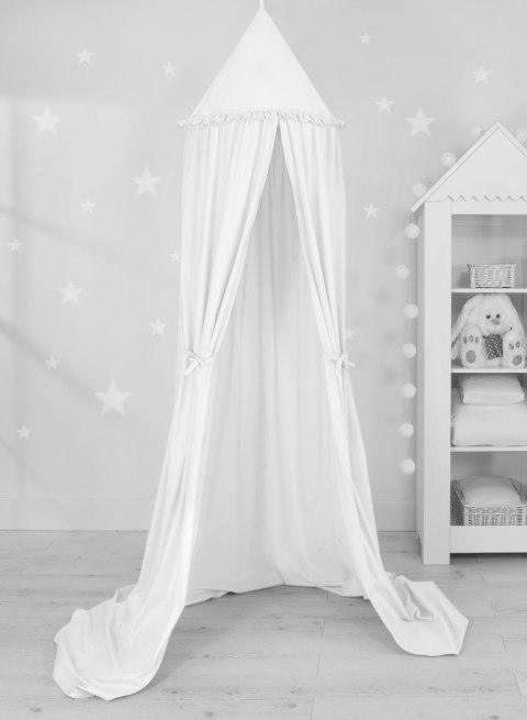 Baldachim wiszący bawełniany do pokoju dziecięcego - biały