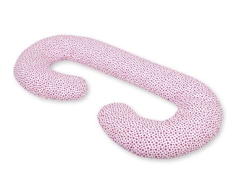 Poduszka ciążowa typu C dla kobiet w ciąży do spania karmienia + zdejmowana poszewka- bordo gwiazdki