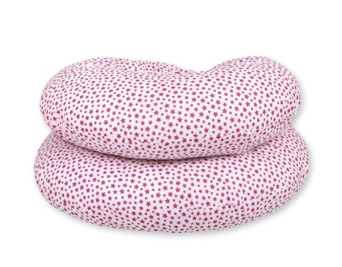 Poduszka ciążowa typu C dla kobiet w ciąży do spania karmienia + zdejmowana poszewka- bordo gwiazdki