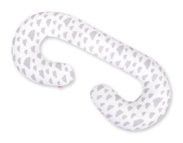 Poduszka ciążowa typu C dla kobiet w ciąży do spania karmienia + zdejmowana poszewka - szare chmurki