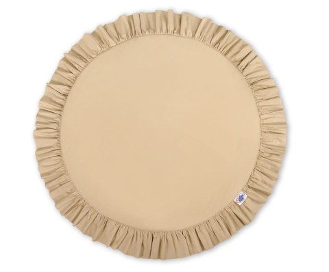 Zestaw: baldachim wiszący do pokoju dziecięcego bawełniany i mata z falbanką - beżowy