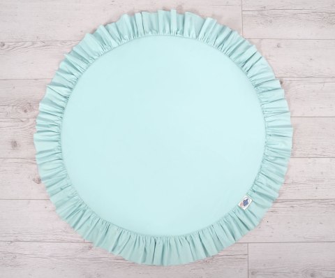 Zestaw: baldachim wiszący do pokoju dziecięcego bawełniany i mata z falbanką - jasna mięta