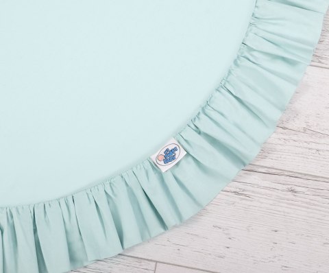 Zestaw: baldachim wiszący do pokoju dziecięcego bawełniany i mata z falbanką - jasna mięta