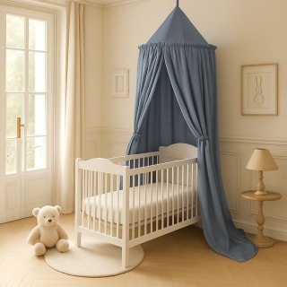Baldachim wiszący bawełniany do pokoju dziecięcego - brudny niebieski
