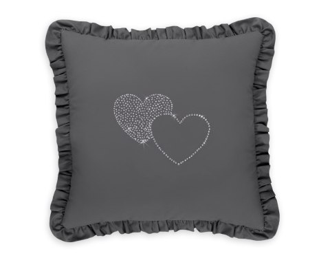 Dekoracyjna poduszka z aplikacją - antracyt