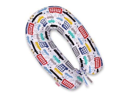 Poduszka ciążowa Longer dla kobiet w ciąży do spania + zdejmowana poszewka - Autka kolorowe