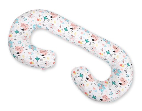 Poduszka ciążowa typu C dla kobiet w ciąży do spania karmienia + zdejmowana poszewka- misie błękitne