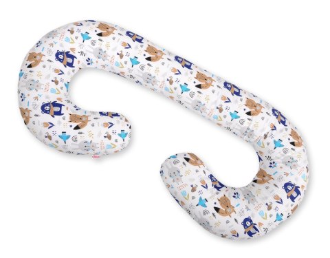 Poduszka ciążowa typu C dla kobiet w ciąży do spania karmienia + zdejmowana poszewka - misie granat