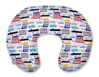 Poduszka rogal do karmienia fasolka + zdejmowana poszewka - autka kolorowe