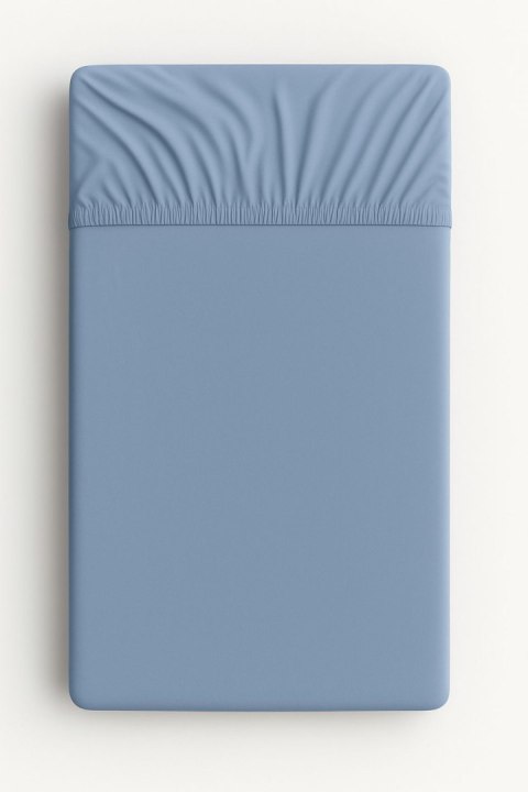 Prześcieradło bawełniane z gumką do łóżeczka 120x60 cm - brudny niebieski