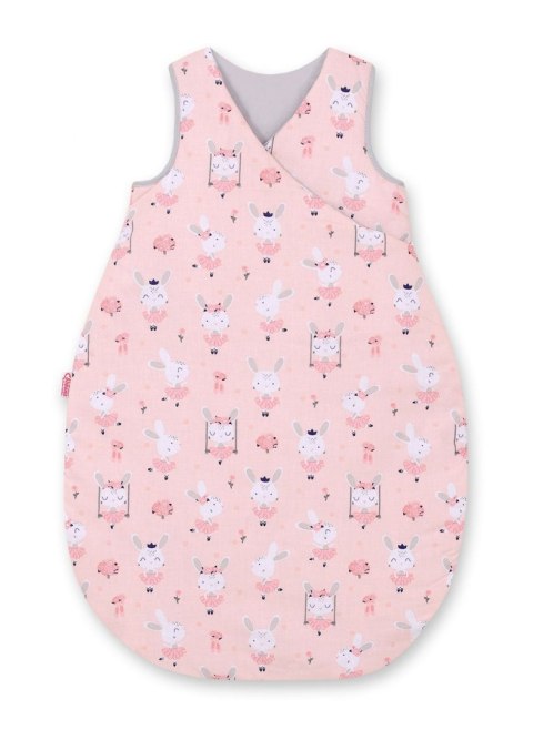 Śpiworek dla dzieci bawełniany M 3-12 mcy TOG 2.5 całoroczny ocieplany - króliczki baletnice różowe