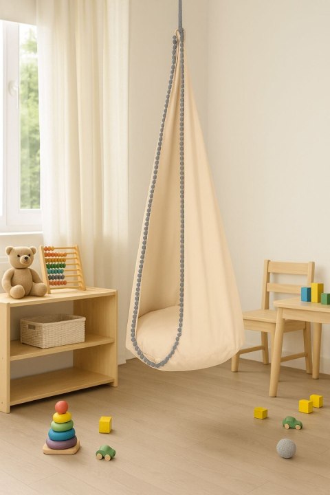 Wisząca huśtawka hamak kokon My Sweet Baby - beżowy