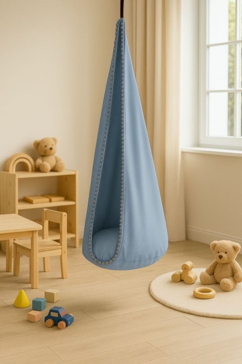 Wisząca huśtawka hamak kokon My Sweet Baby - brudny niebieski